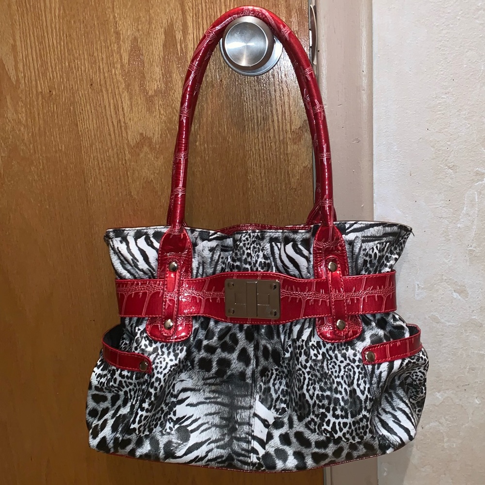 Animal Print & Ruby Red Purse
